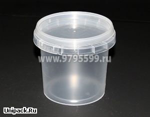 Полипропиленовая пластиковая банка для меда, майонеза, икры (365 мл)