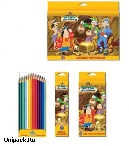 Карандаши цветные шестигранные Остров Сокровищ