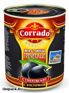 Маслины греческие Corrado Супергигант 850мл