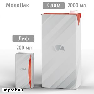 Картонная асептическая упаковка Брик Асептик Лиф+Слим