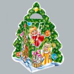 Новогодняя упаковка Елочка Ангелы (зеленая) Новогодняя упаковка Елочка Ангелы (зеленая)