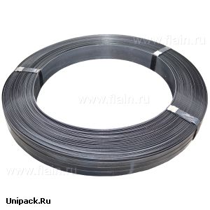 Лента стальная упаковочная 16х0,5 мм, черная + воск