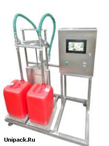 Промышленные весовые дозаторы розлива жидкостей - ДВ-2ПН напольная весовая установка розлива в канистры и вёдра от 5 до 50 кг
