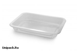 Контейнер для вторых блюд с возможностью подогрева  К-187х137х25 прозрачный, черный.