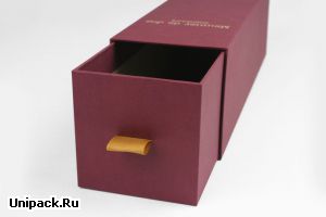 Коробка выдвижная подарочная под вино на заказ в Москве от 100 штук