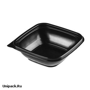 Пластиковые пищевые контейнеры - Контейнер ЮПК-1212, 250 мл, 126*126*38 мм, чёрный