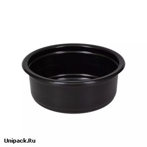 Пластиковые пищевые контейнеры - Контейнер СПК-115, 250 мл, Ø115*43.6 мм, чёрный, ПЭТ
