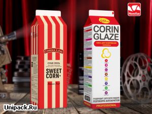 Картонная упаковка для попкорна Гейбл Топ (аналог Пюр-Пак)