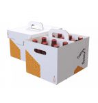 Решение для группировки и переноски 12 бутылок или банок из картона Решение для группировки и переноски 12 бутылок или банок из картона